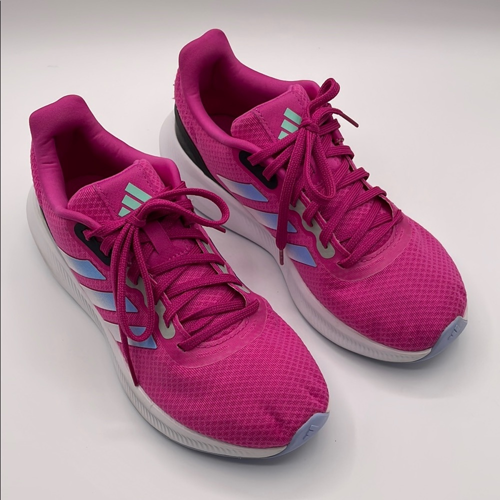 Adidas Women's Pink Running Shoes Cloudfoam Sole Size 8 Sneakers EUC Walking